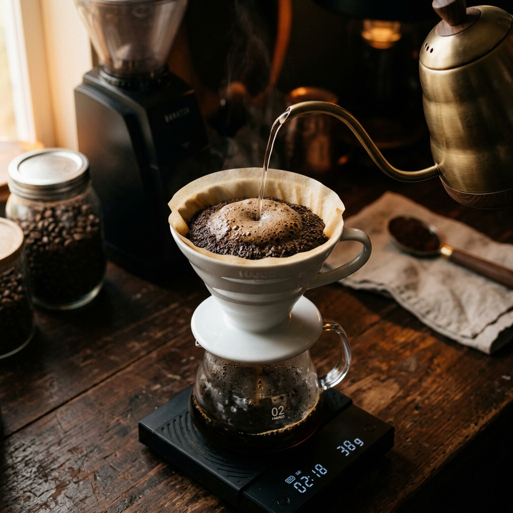 新鮮なコーヒーのドリップ